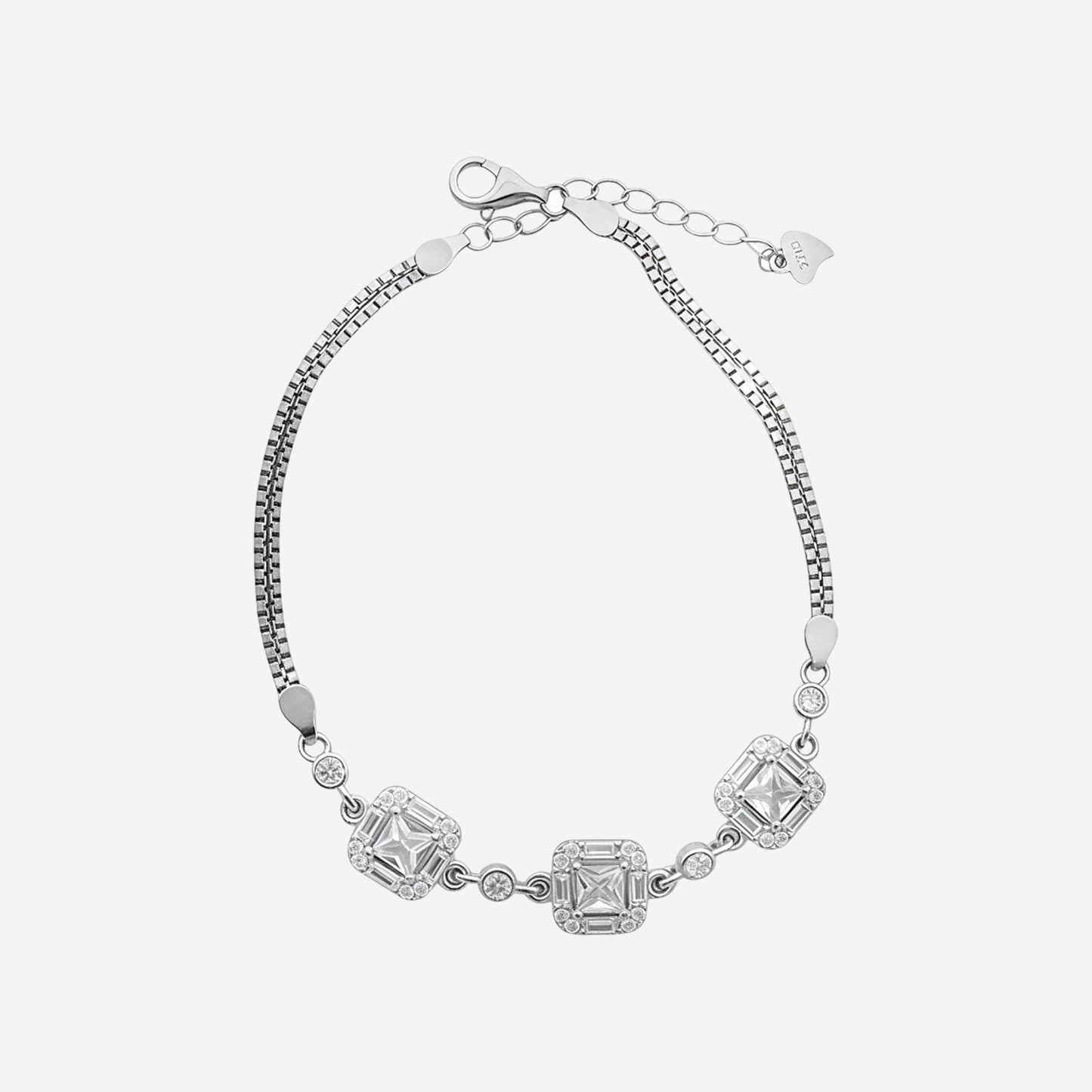 sterling silver lustre square bracelet
