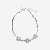 Silver Lustre Square Bracelet