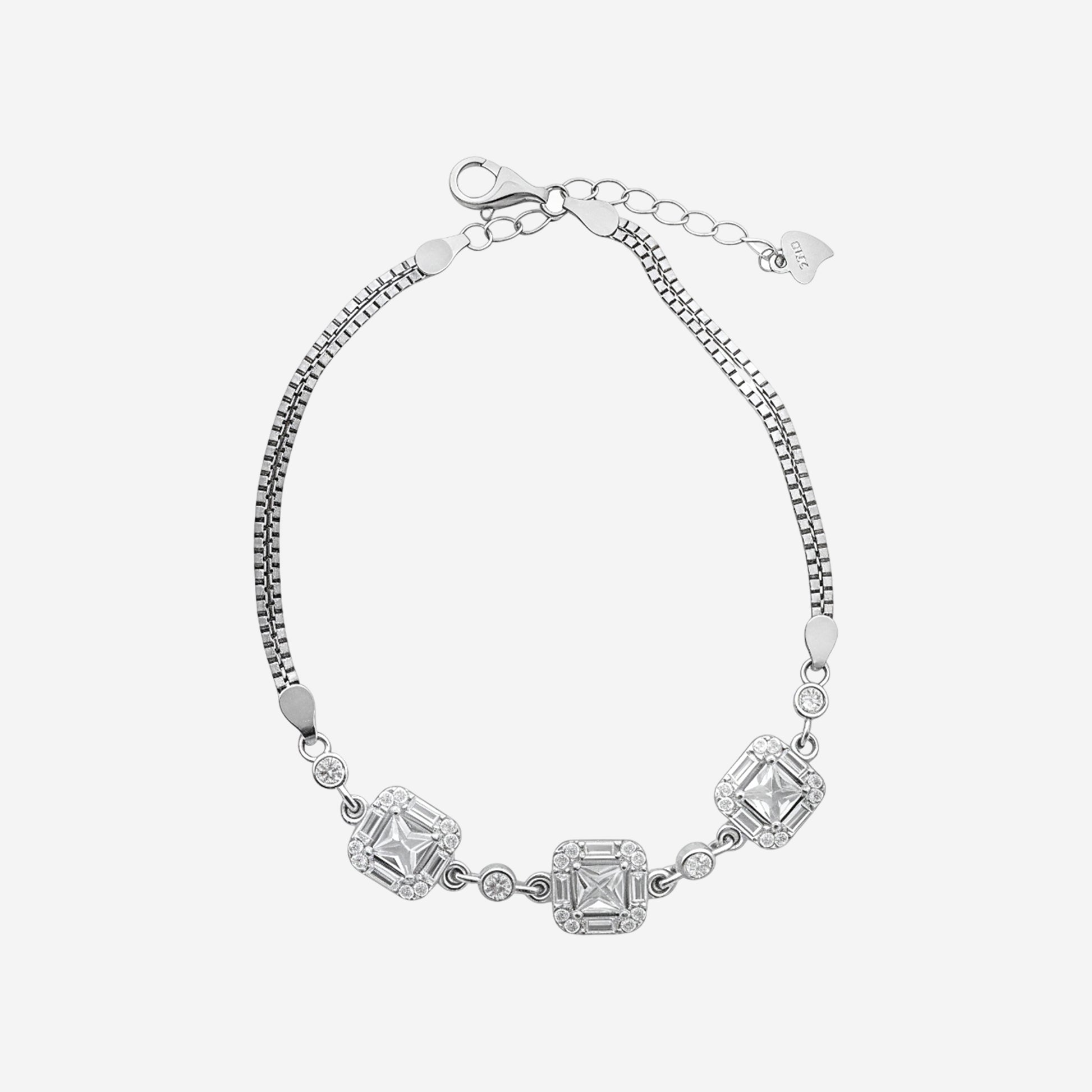 Sterling silver Lustre Square Bracelet