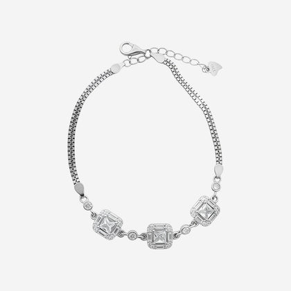 Silver Lustre Square Bracelet