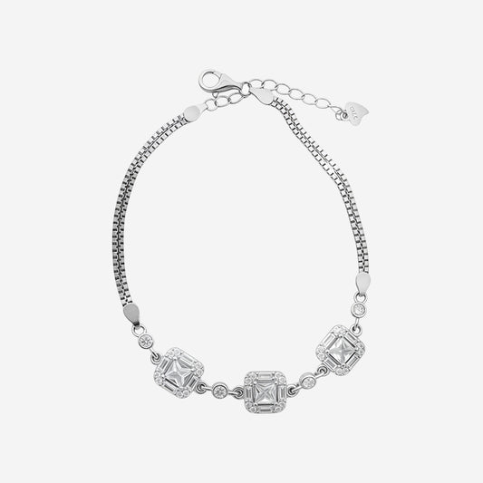 Sterling silver Lustre Square Bracelet