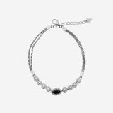 Silver Black Centre stone Bracelet