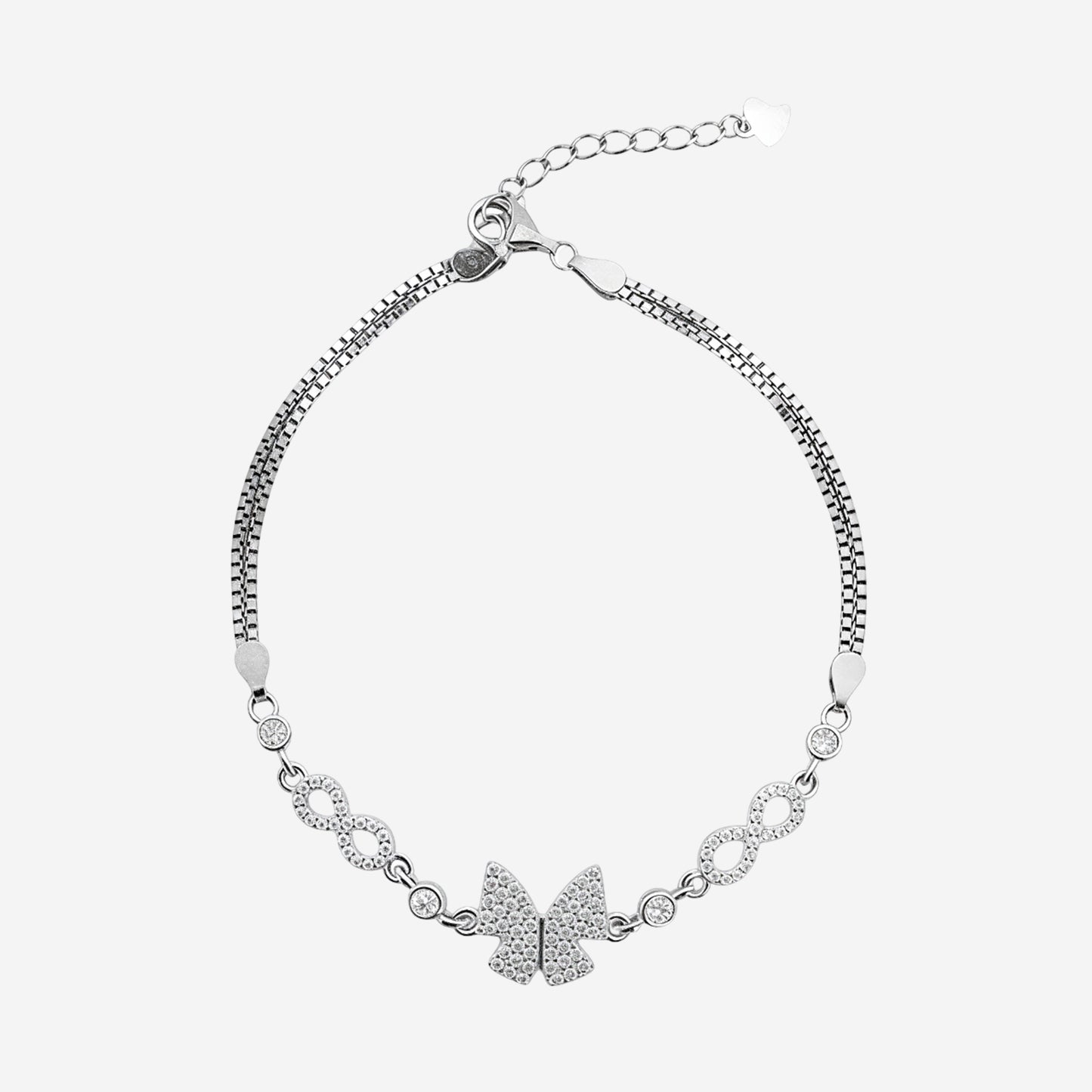 sterling silver infinity butterfly bracelet