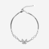 Infinity Butterfly Bracelet in Silver