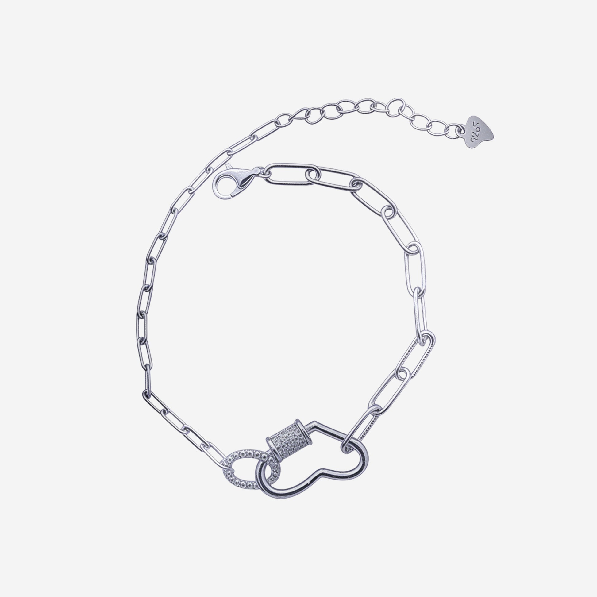 Sterling silver Lustre Heart loose Bracelet